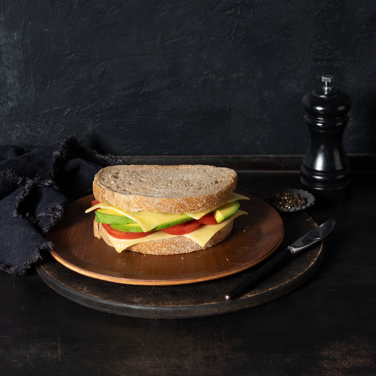 Avocado, Cheese & Tomato on Rye